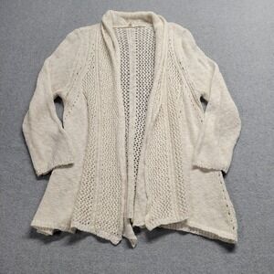 Moth Anthropologie Cream Women's Size Medium Long Sleeve Knitted Open Cardigan